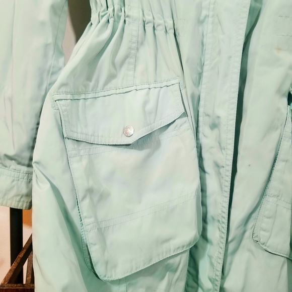 feecloset Korean Street Style Small Mint Color Rain Jacket - Picture 6 of 8